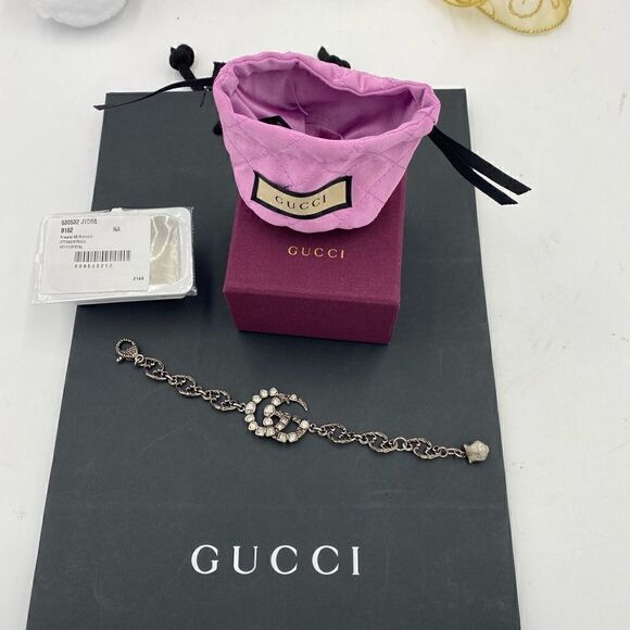 SOLD!!!!!!       Authentic Gucci double G Crystal bracelet made in Italy - Picture 1 of 8